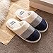 Pantoufles D'Hiver En Peluche,Rayures Bleues Imprimer Automne Intérieur Accueil Mémoire Mousse Soft Warm Plush Shoes Femme Pantoufles, Approprié Pour Les Hommes Femme Couples Chaussures Chaussures