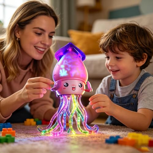 Pulpo rastrero con música y luces LED para el desarrollo motor de bebés 2