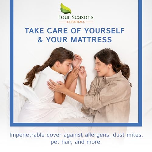 Futon Full Mattress Protector (54" x 75") Waterproof Zippered Encasement Premium White Bed Cover Protects Against Allergens Dust (8"-11" Depth)