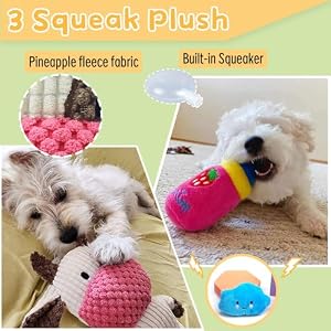 Dog Toys KitSqueak Plush Toys Balls RopesTeething Active Play and Chew9 Pack Set for Small Medium Puppy