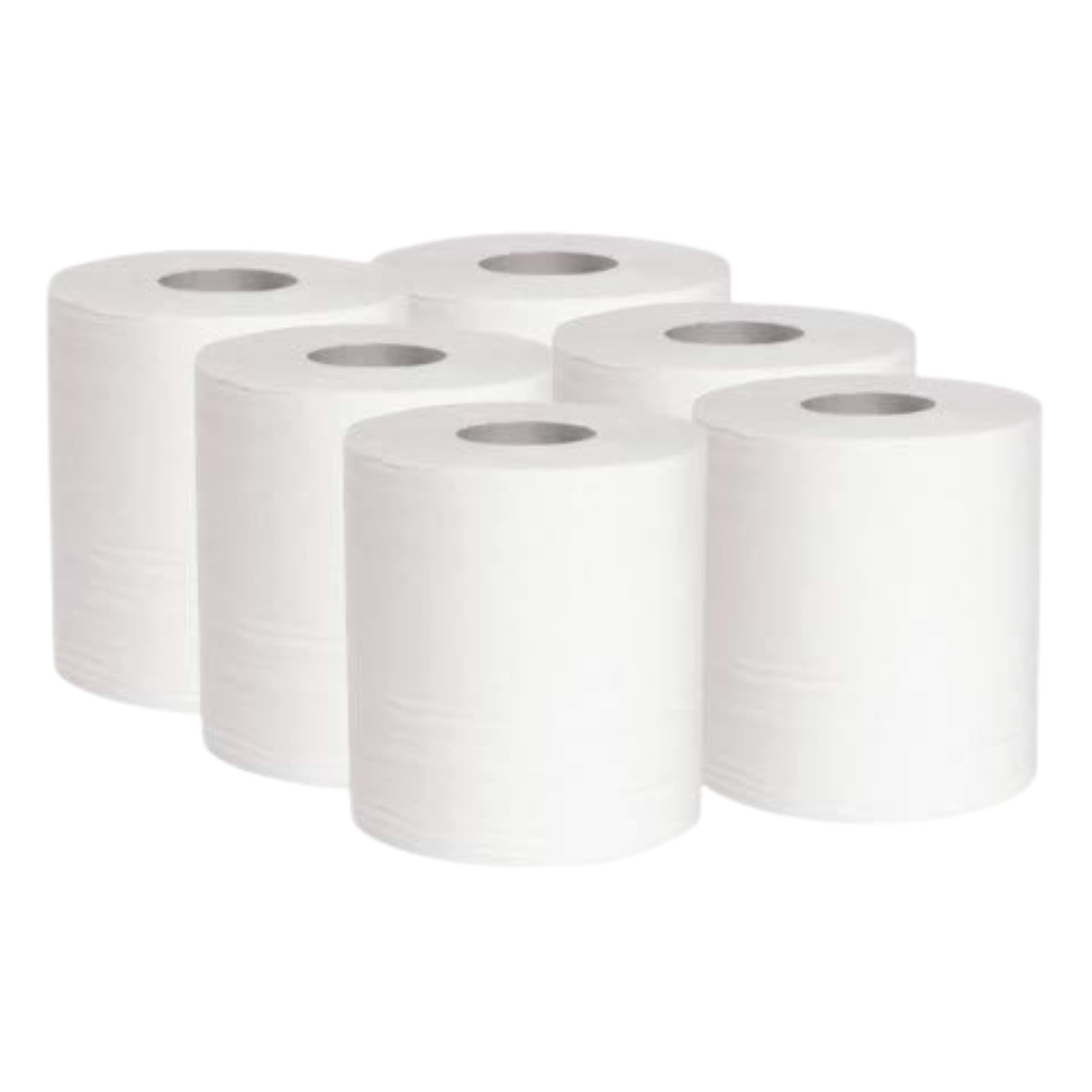 DSTOCK60-6 rouleaux Essuie-mains 450 formats lisses - 2 PLIS PURE OUATE - Bobines à dévidage central ou latéral - Agrée contact alimentaire - Fabrication Française