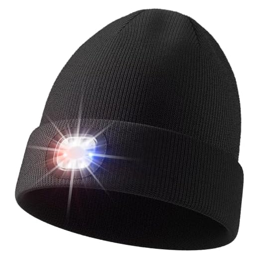 Olulse Unisex Beanie with The Light, Gifts for Men Women Husband Him, USB Rechargeable Headlamp, Winter Knitted Cap, Running Hunting Hiking Camping Gear
