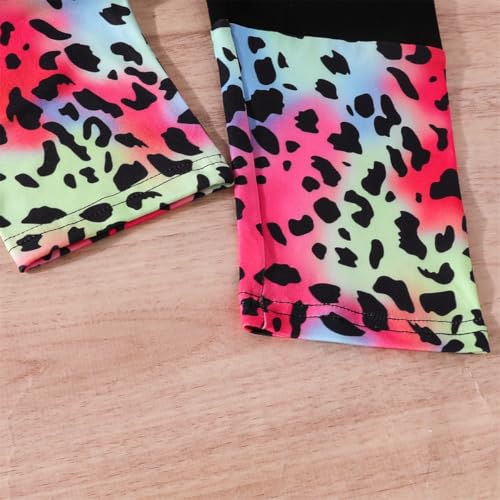 Image of OLMRJKD Kids Toddler Girls Clothes Figure Graphic Drop Shoulder Top Pullover Spotted Print Pants Fall Winter Outfit Set