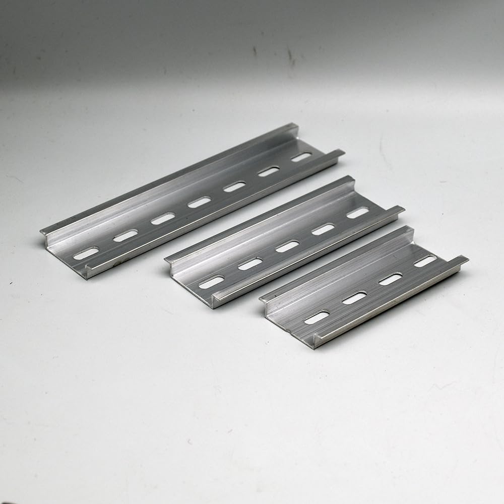 AARTERZZA 6PCS Type 35mm Aluminum Slotted DIN Rail for C45 DZ47 Terminal Blocks Contactor Din Rail Terminal Blocks with Sheath(14CM)