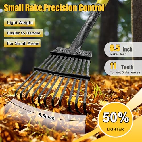 Rastrillo para hojas metálico 8.5 pulg Lilyvane miniatura 2
