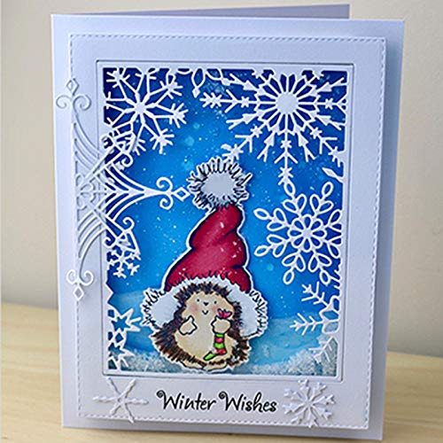 Merry Christmas Snowflake Frame Metal Cutting Die Cuts, Snowflake Frame Stencils DIY Crafts Cards Cutting Dies Cuts for DIY Embossing Card Making Photo Decorative Paper Dies Scrapbooking