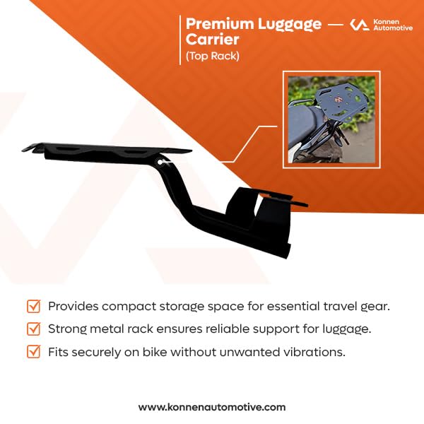 Image of Top Rack Compatible with Bajaj Pulsar N160|N250|F250 (Heavy Pipe) (Without Back Rest) (Tourer)