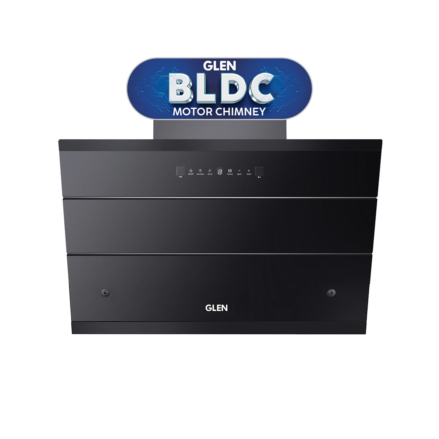 Glen 90 cm 1600 m³/hr BLDC Filterless Thermal Autoclean Kitchen Chimney, Slant |(Hood KOPPA HSR 90, Heat Sensor| Aeration technology|Auto On/Off| Touch & Gesture Control,Black)