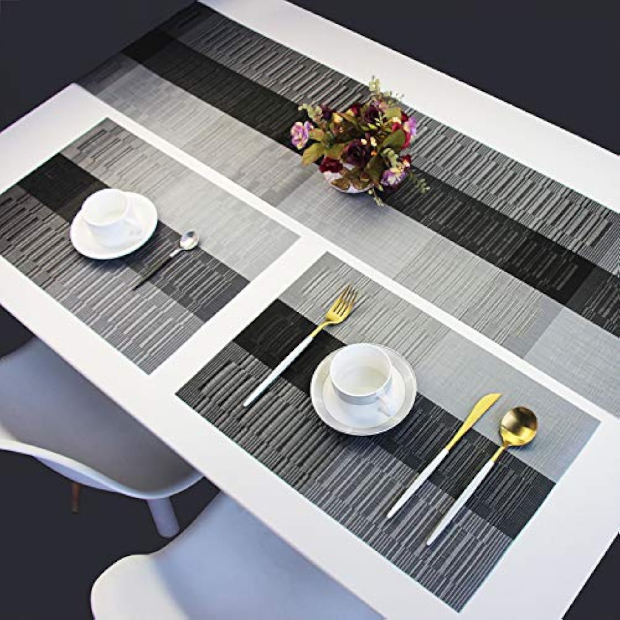 Elegant Placemats with Matching Table Runner, 7pcs Set
