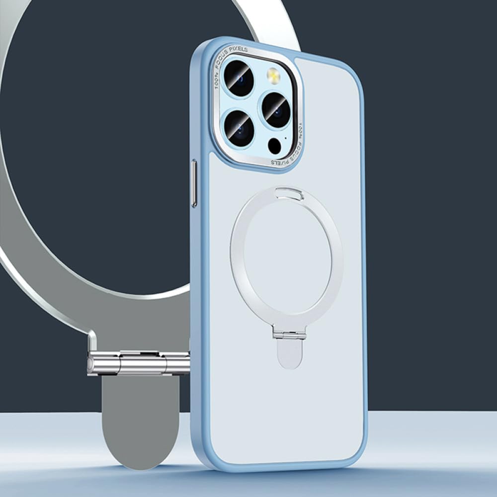 Coque de téléphone magnétique iPhone 14 Pro Max antichoc métal support bague charge sans fil - 5