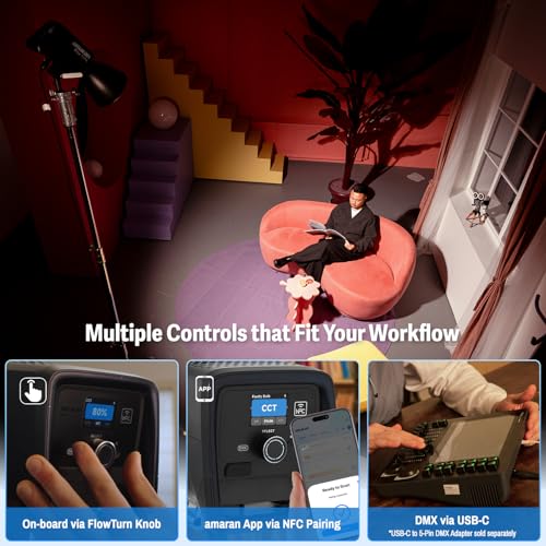 Image of amaran Ray 360c 360W RGB LED Video Light APP /DMX Control 12 Effects