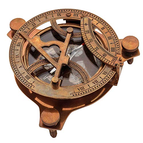 Compass Size 4 Inches UK Gift Antique Sundial Compass Replica Solid Brass Pocket Sundial West London