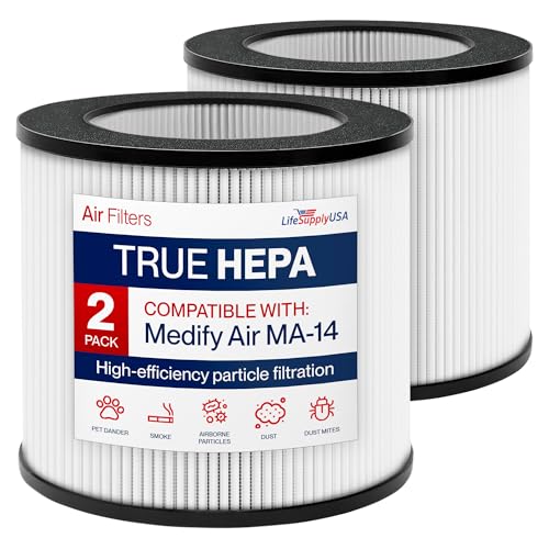 Image of True HEPA + Carbon Filter H13 | Fits Medify Air MA-14 Purifier by LifeSupplyUSA (2-Pack)