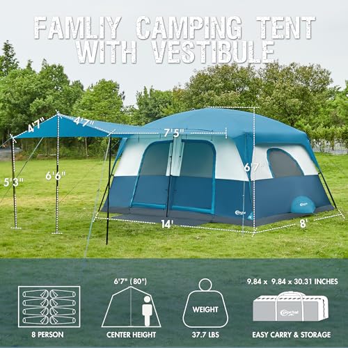 Heavy Duty 8-Person Camping Tent
