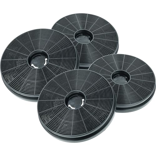 vhbw 4x Filtres à charbon actif compatible avec Klarstein Victoria, DeLorean hotte aspirante - 17,5 cm