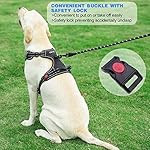 No Pull Dog Harness Adjustable Reflective Oxford Easy Control Medium Large Dog Harness with A Free Heavy Duty 5ft Dog Leash (L (Neck: 18"-25.5", Chest: 24.5"-33"), Blue Harness+Leash) - Image 4