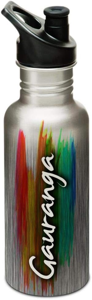 Hot Muggs® "Gauranga" Me PaintBrush Stainless Steel Sports Cap Water Bottle, 600ml