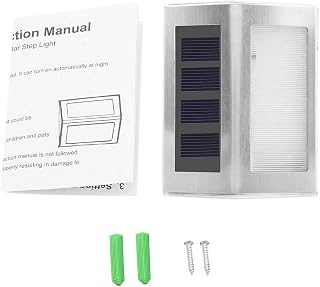 Solar Motion Sensor Wall Lamp Outdoor, Waterproof Solar Powered Security Lights Solar Wall Lights Stainless Steel Security Lights for Garden Patio Yard (White)