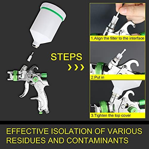HVLP Gravity Feed Air Spray Gun, 600CC Cup Paint Sprayer with 3 Nozzles 1.4mm 1.7mm 2.0mm Pro Painting Tool for Car Primer, Surface Painting, Coatings