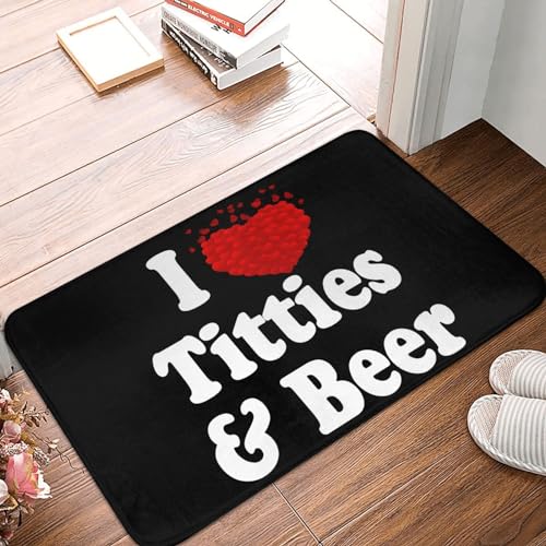 Zerbino Ingresso I Heart Titties And Beer Tappeto Ingresso Resistente Tappetini da Bagno Essorbente Tappetino Antiscivolo per Corridoi Esterno Camera 40X60CM
