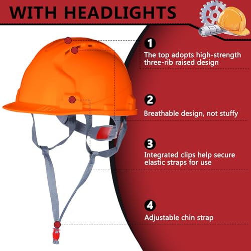 Image of Leumoi 20 Pack Hard Hat Bulk 4-Point ABS Safety Helmets Adjustable