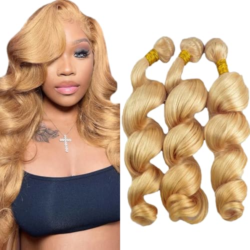 Loose Deep Wave Bundles #27 Blonde Bundles Human Hair 30