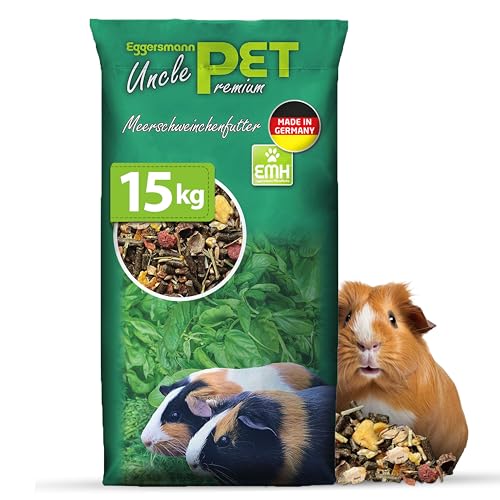 Eggersmann Uncle Pet 15 kg Meerschweinchen Futter - Premium Meerschweinchenfutter - Müsli für Meerschweinchen mit der natürlichen Kraft aus Kräutern Gemüse und Obst (15 kg Sack)