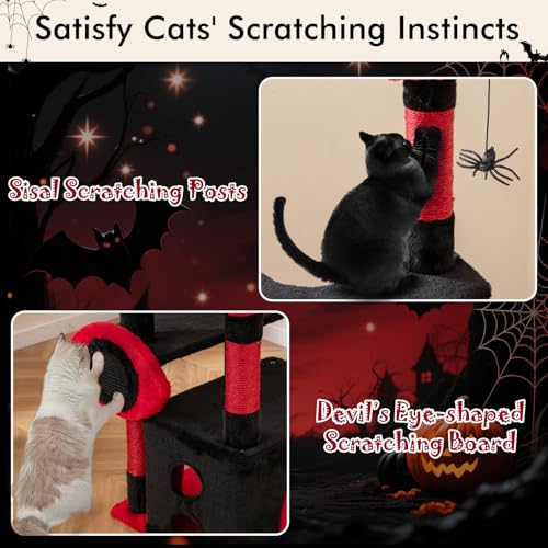 PETSITE Árbol Gótico para Gatos 52 pulg Negro miniatura 5