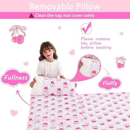 Image of Lasoftan Toddler Nap Mat with Pillow and Blanket, Extra Large Rolled Napping Mats,Slumber Bags for Boys Girls,Kids Sleeping Bag for Daycare, Preschool Travel Camping