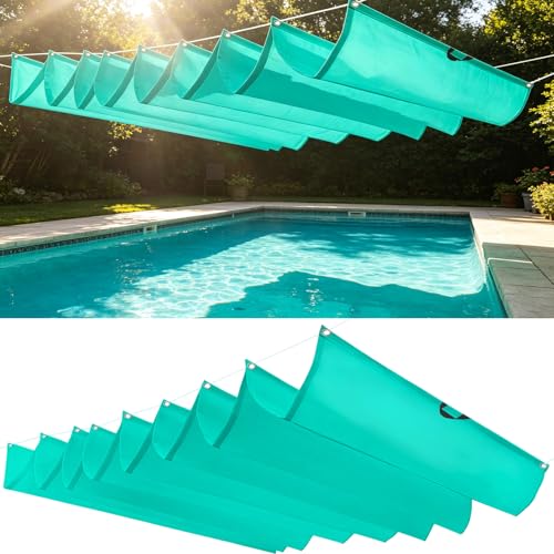 Voile d'ombrage à la vague bleu ciel 0.7x17m imperméable pour balcon