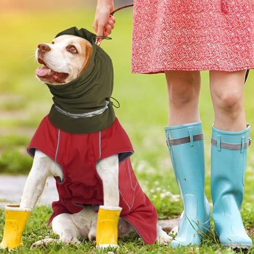 Hundehaube Wintermütze Ohrenschützer, Beruhigende Ohrenschützer, Ohrenschützer für Hunde, Wasserdicht Hündohr Muffs, Schneefest, Regenfest und Kältefest Haustier Warme Ohrenschützer (Armeegrün, M)