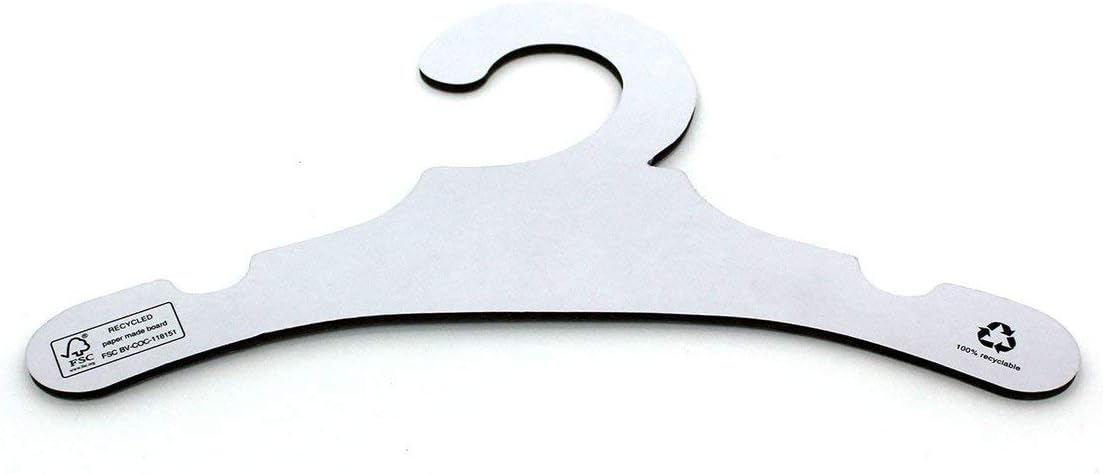 50Pack Koobay 9" Eco White Paper Cardboard Recyclable Children Baby Clothes Hangers for Pet Kid's Coat