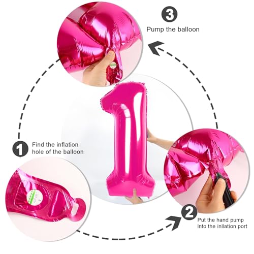 Image of 8 Balloon Numbers Birthday Decorations, 40In Hot Pink Balloons for Party | Eye-catching Appearance, Perfect Decorative Centerpieces, Convenient Self-sealing Structure, Widely for Various Occasions