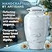 Large Handcrafted Urn for Ashes Adult Male and Female - Cremation Urns for Human Ashes Adult Man and Woman - Decorative Funeral Urns - Memorial Urn with White Marble Finish - Large (10.5