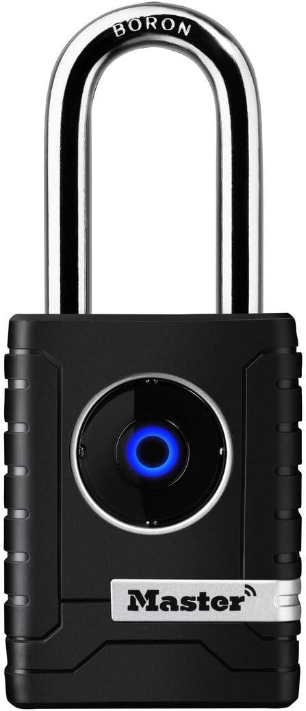 4401EURLHEC Bluetooth Smart Padlock for Professional and Private Use, Outdoor, Long Shackle, Black