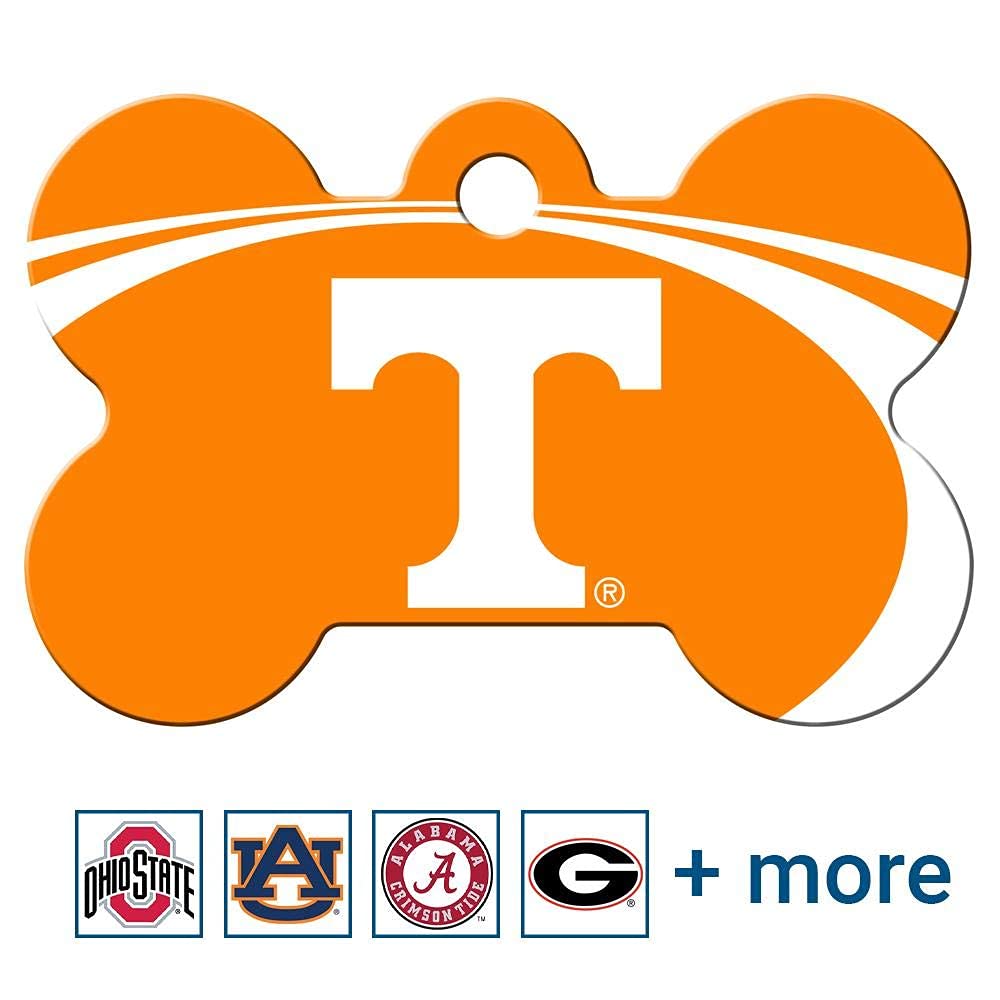 GoTags Tennessee Volunteers NCAA Personalized Engraved Sports Team Dog Tags, Bone Shape Pet ID Tags