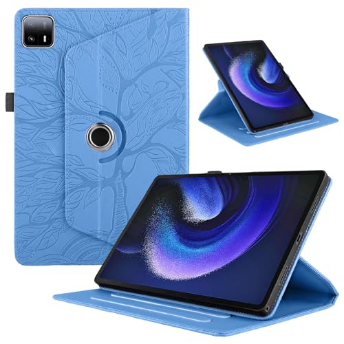 Custodia per Xiaomi Pad 6 Max 14 14 Pollice 2023 Cover Flip Protezione Tablet Case 360°Multi Angolo Ruotabile Supporto per Pad 6 Max 14 Albero pelle sintetica blu