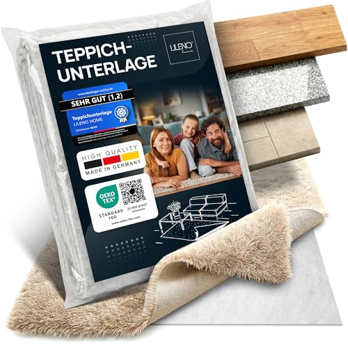 LILENO HOME Teppich-Unterlage rutschfest [120x180 cm] aus Vlies dünn - Anti-Rutsch-Matte zuschneidbar - Antirutschmatte Teppich Stopper - Universal Teppichunterlage - Rutschmatte Teppichstopper