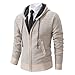 Jackets For Men Fashion, Hoodies Knit Sweater, Full Zip Fleece Lined Cardigan Casual Regular Fit Hooded Jacket Mens Yellow Raincoat Waterproof Golf Chaqueta (M, Beige)