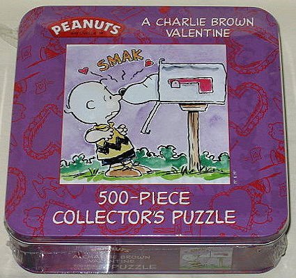 Peanuts By Schulz: A Charlie Brown Valentine 500 Piece Collector's Puzzle in Tin
