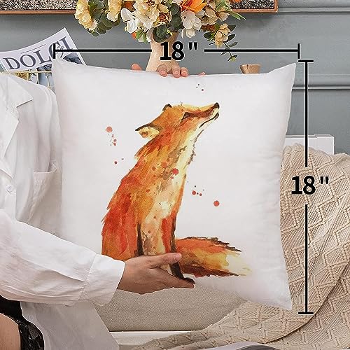 KUNQIAN Fox Cushion Cover Animal Fox Ornament Pillow Cover Decor for Home Livingroom Couch Bed Sofa Decorate Throw Pillow Case Fox Gift 18"x18" - Image 4