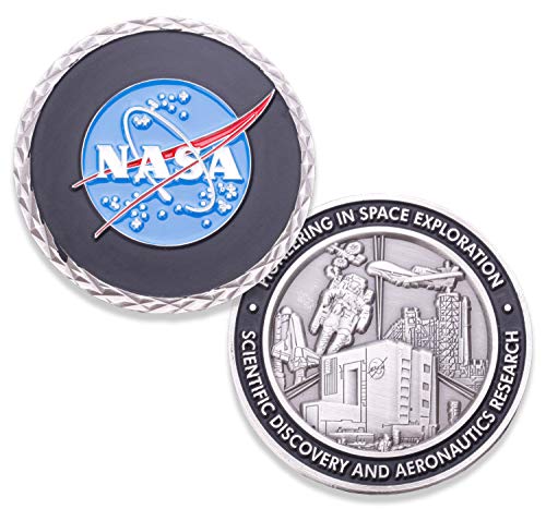 NASA Logo Challenge Coin - NASA Collectible Coin - Soft Enamel Mate Paint Official Logo of National Aeronautics & Space Administration Coins - Veteran Owned Company!
