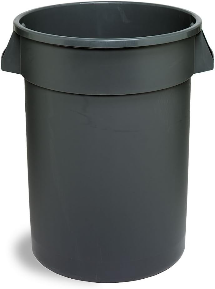Continental 4444GY 44-Gallon Huskee Waste Receptacle,Round, Gray