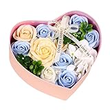 [lisusut] ソープフラワー 母の日 誕生日 還暦祝い 記念日 敬老の日 先生の日 プレゼント バレンタインデー 結婚祝い 昇進 退職祝い 入学 卒業祝い 贈り物 贈答品 女性用 ソープフラワー ミニブーケ ハートボックス 創意ギフト ホワイトデー 誕生日 記念日 母の日 父の日 七夕 バレンタインデー 入学式 卒業祝い 女の子 プレゼント (ブルー)