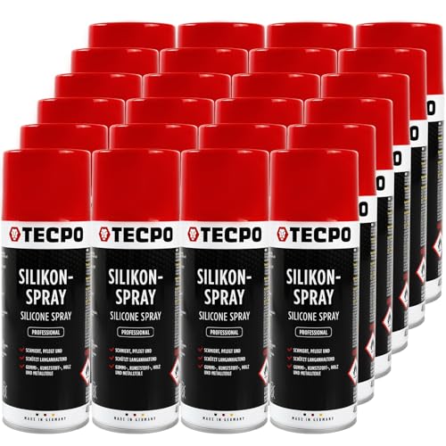 TECPO Lot de 24 sprays silicone 400 ml Lubrifiant, agent de démoulage, lubrifiant, lubrifiant, lubrifiant, produit d'entretien