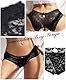 Höschen mit Offenem Schritt Erotische Unterwäsche Große Größen String Tanga Damen Sexy Dessous mit öffnung Ouvert Slip Curvy Thong Mollige Frauen Spitze Unterhosen Hipster Pantys Schwarz,M-L