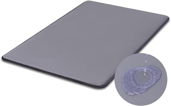 Wassericht Hundebett Mittelgroß Hunde Outdoor- 90x57 cm, Hundematte aus Kunstleder , Einfach zu Reinigen, Tragbar Platzsparend Hundekissen, Waschbar Hundedecke für Innen& Reisen, Grau