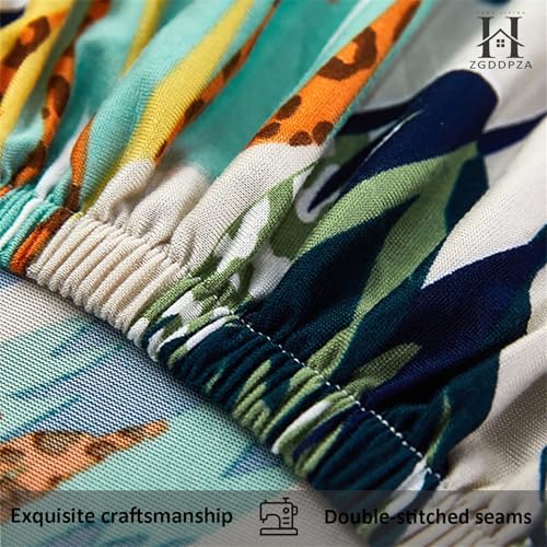 Stretch Outdoor Sofa Cushion Cover, Water-Repellent Seat Cover for 1/2/3 Seater, Elastic Fit Replacement for Garden Bench, Rattan Furniture, Patio, Indoor & Outdoor Use (Leaves,Backrest Cover) - Image 3