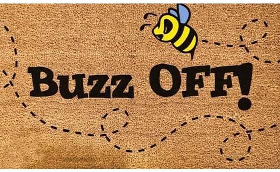 Doormat Welcome Buzz Off Bee Funny Entryway Rugs Indoor Non Slip, Washable Entrance Mat Outdoor Door Mats for Kitchen, Bathroom Home Decor 24 * 35in/60 * 90cm