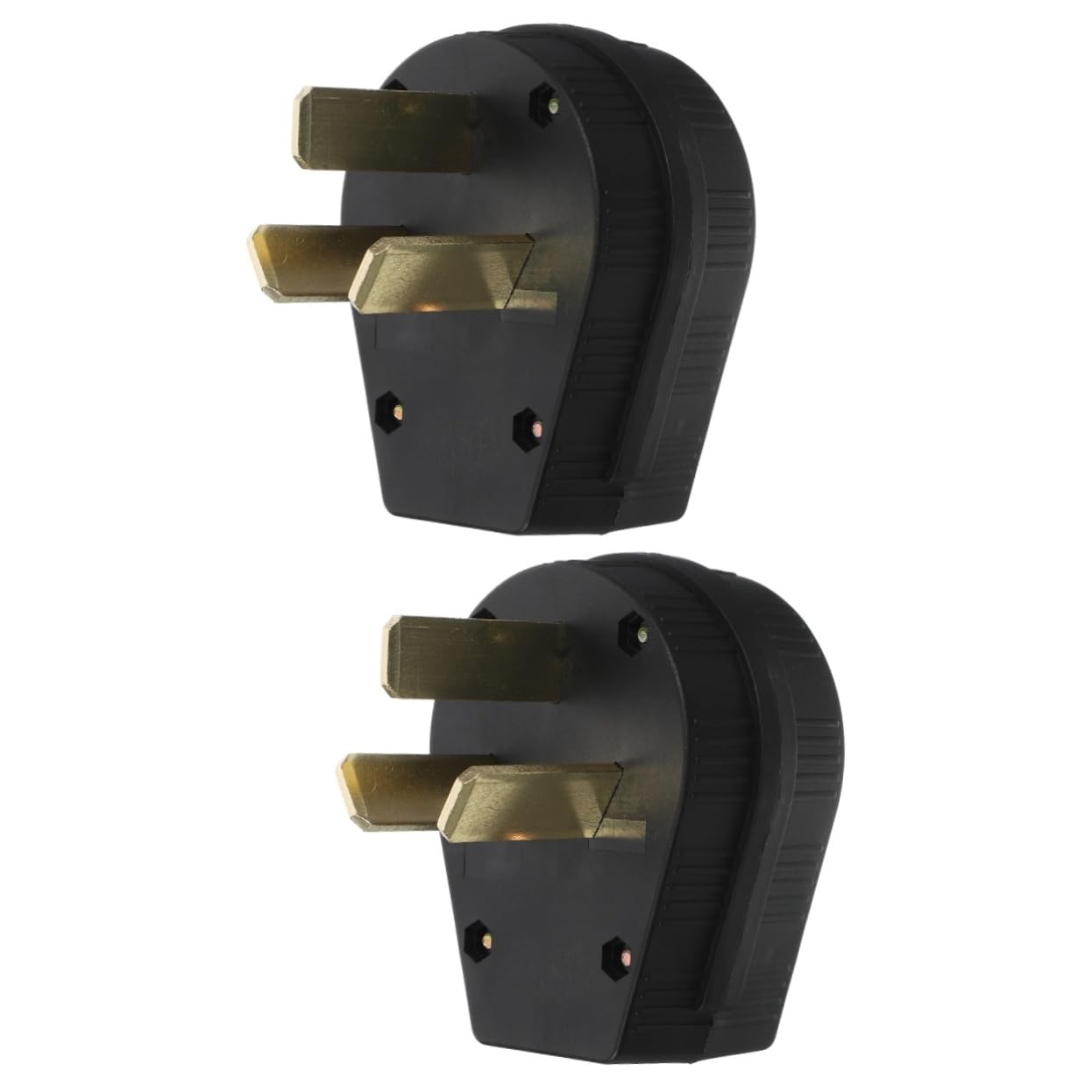 NUOBESTY 2pcs Replacement Dryer Plug Prong Heavy Duty Angle Electric Plug for Range Stove Durable Abs Copper Construction for Industrial Commercial Use